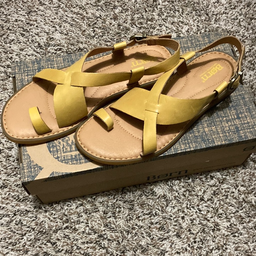 Born Inya Yellow Sandals 7
